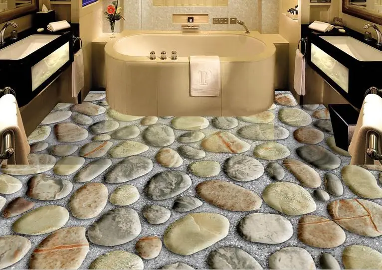 3d Пол ПВХ Самоклеящиеся обои cobblestone пол плитка для гостиной спальни ванной