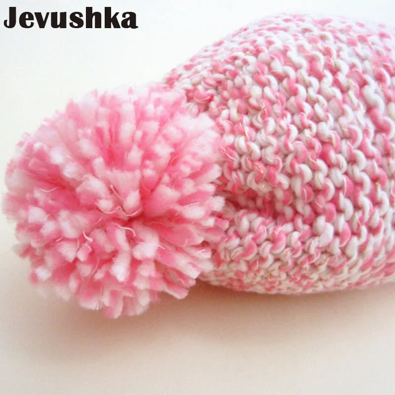 Шапка-ушанка детская зимняя вязаная с помпоном флисовой подкладкой HT049 | Детская