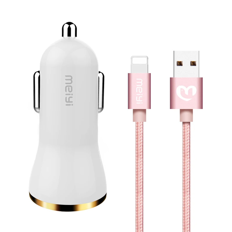 Meiyi нейлоновый Плетеный USB кабель для iPhone 7 6s Plus 5S iPad подходит IOS 10 9 8 Pin + 2 выход
