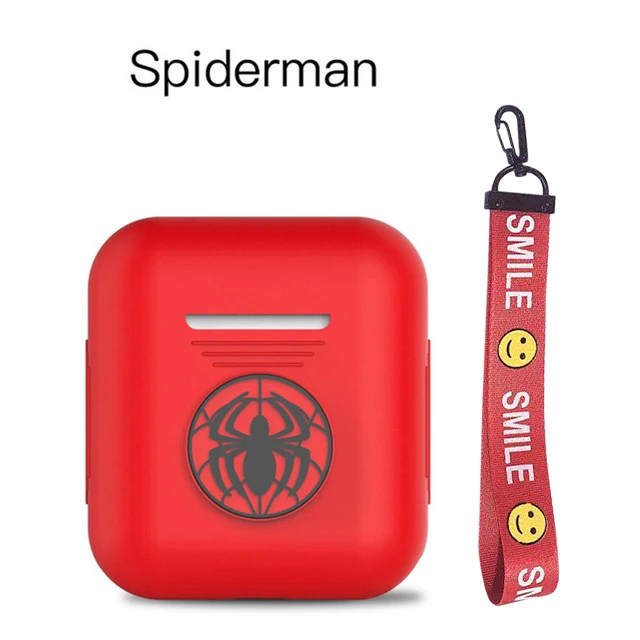Spiderman Rope Мягкие силиконовые bluetooth наушники чехол с героями мультфильмов Marvel для Apple AirPods ультра-тонкий милый защитный чехол для AirPods зарядная коробка - Цвет: Spiderman Rope