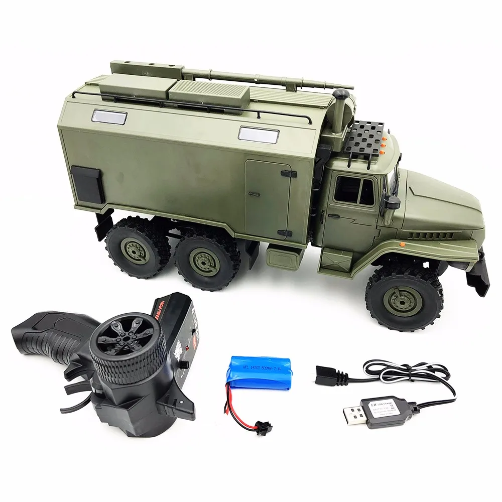 WPL B36 Урал 1/16 2 4G 6WD RC грузовик военный автомобиль Рок Гусеничный командный