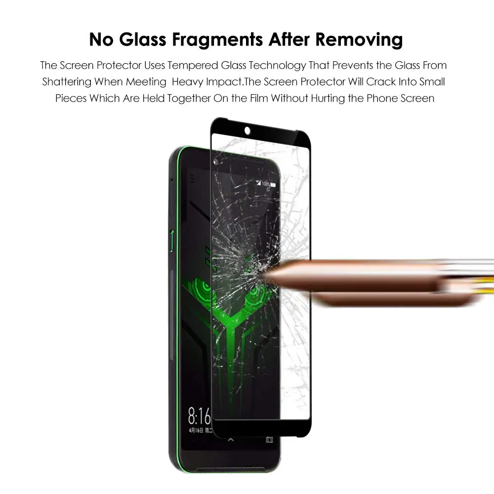 Закаленное стекло 5D 9H с полным покрытием для Xiaomi Black Shark 1 2 Защита экрана Helo