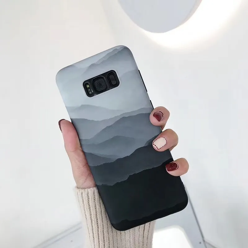 Мидии для Samsung Galaxy S8 S9 плюс Чехол Note 8 9 S10 + S10e чехол телефона Горный пейзаж Мягкие TPU