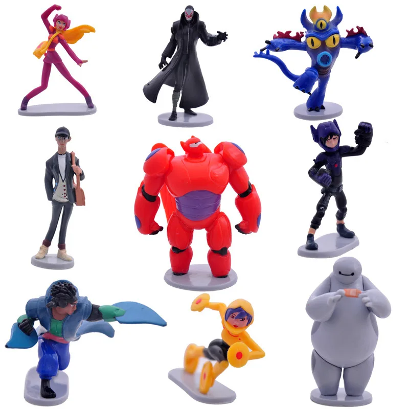 8 шт./лот большой герой 6 Baymax в Действии рисунок ПВХ цифры Фред Tomago Мед лимонный Wasabi