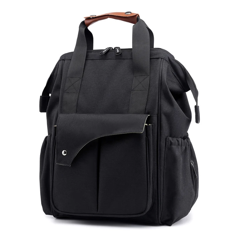 Термо сумка Мода мумия мешок подгузник большой емкости рюкзаки, сумки для путешествий сумка для кормления для детских бутылок хлопок термос Давайте сделать - Цвет: Black