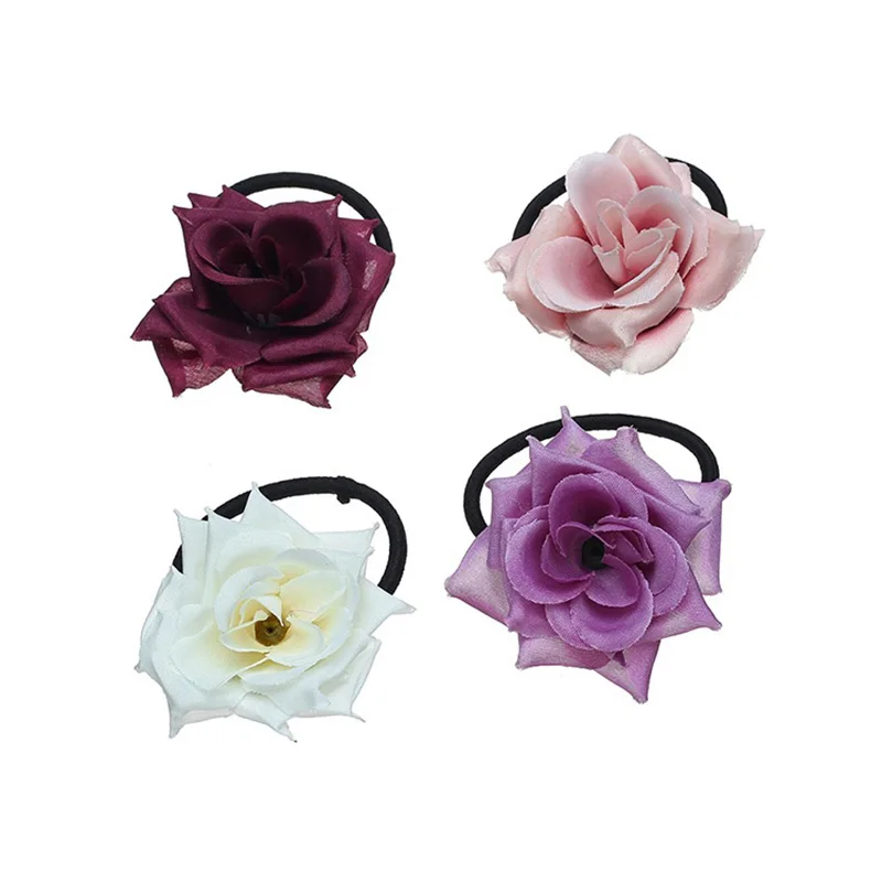 Цветочные резинки для волос милые эластичные держатель хвостика девочек