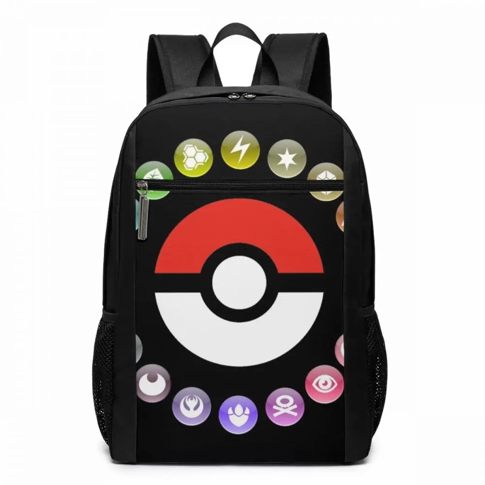 Pokeball рюкзак Pokemon Pokeball рюкзаки модные мужские-женская сумка Уличная Высокое качество мульти карман студенческий узор сумки - Цвет: Pokemon Type Wheel