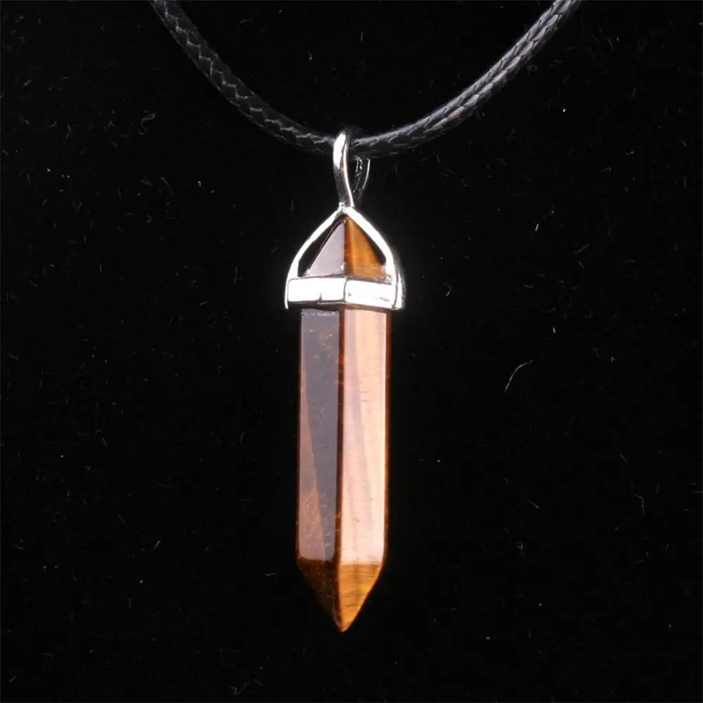 Druzy ювелирное изделие модное ожерелье из натурального камня оникс Снежинка камень: обсидиан золотой песчаник балматин опал красивый камень - Окраска металла: tiger eyes