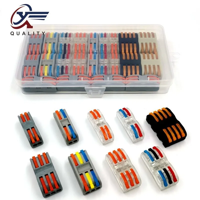 

15-30pcs/box Type 222 Compact Wire Wiring Connector Conductor Terminal Block With Lever 0.08-2.5mm2 SPL-2 SPL-3 SPL-4