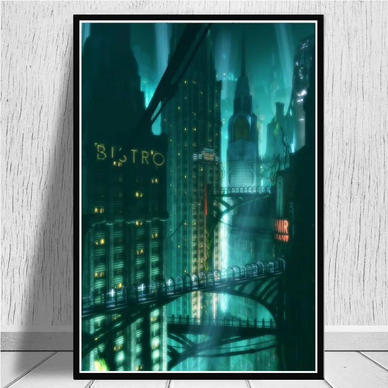 0009 Постеры и принты Bioshock Rapture видео игры ретро детский подарок плакат стены Искусство картина холст живопись для комнаты домашний декор - Цвет: 0009