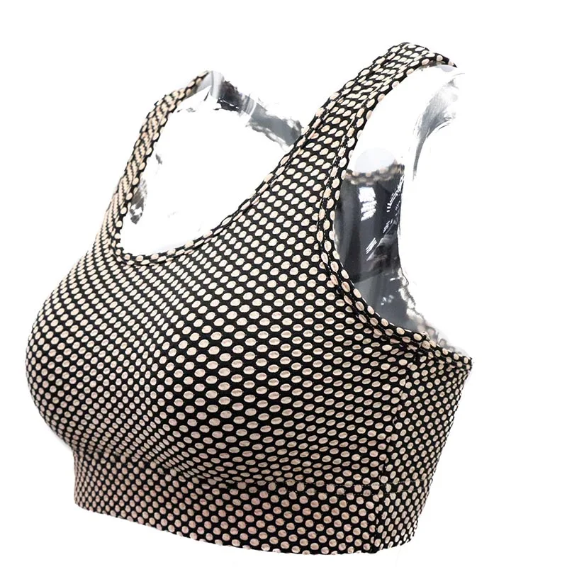Black Bra Женский костюм для йоги с принтом в виде SALSPOR, волнистый спортивный костюм из двух предметов, Стрейчевые спортивные Леггинсы в горошек, фитнес, бюстгальтер для бега, костюм для йоги, спортивный костюм - Цвет: Black Bra