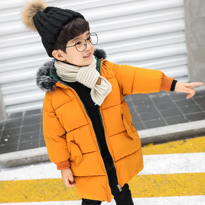 Длинная стильная одежда детские зимние куртки Детское пальто детская куртка для