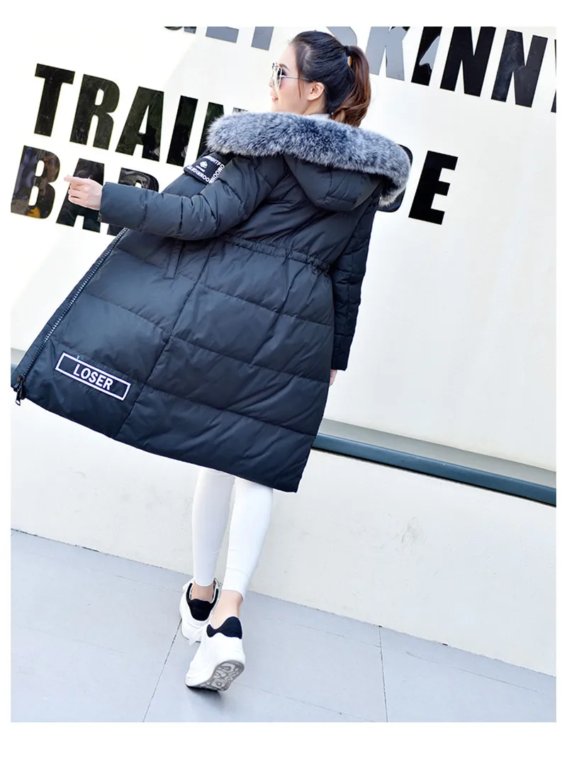 Женский длинный пуховик с капюшоном и воротником из лисьего меха|outwear women|outwear
