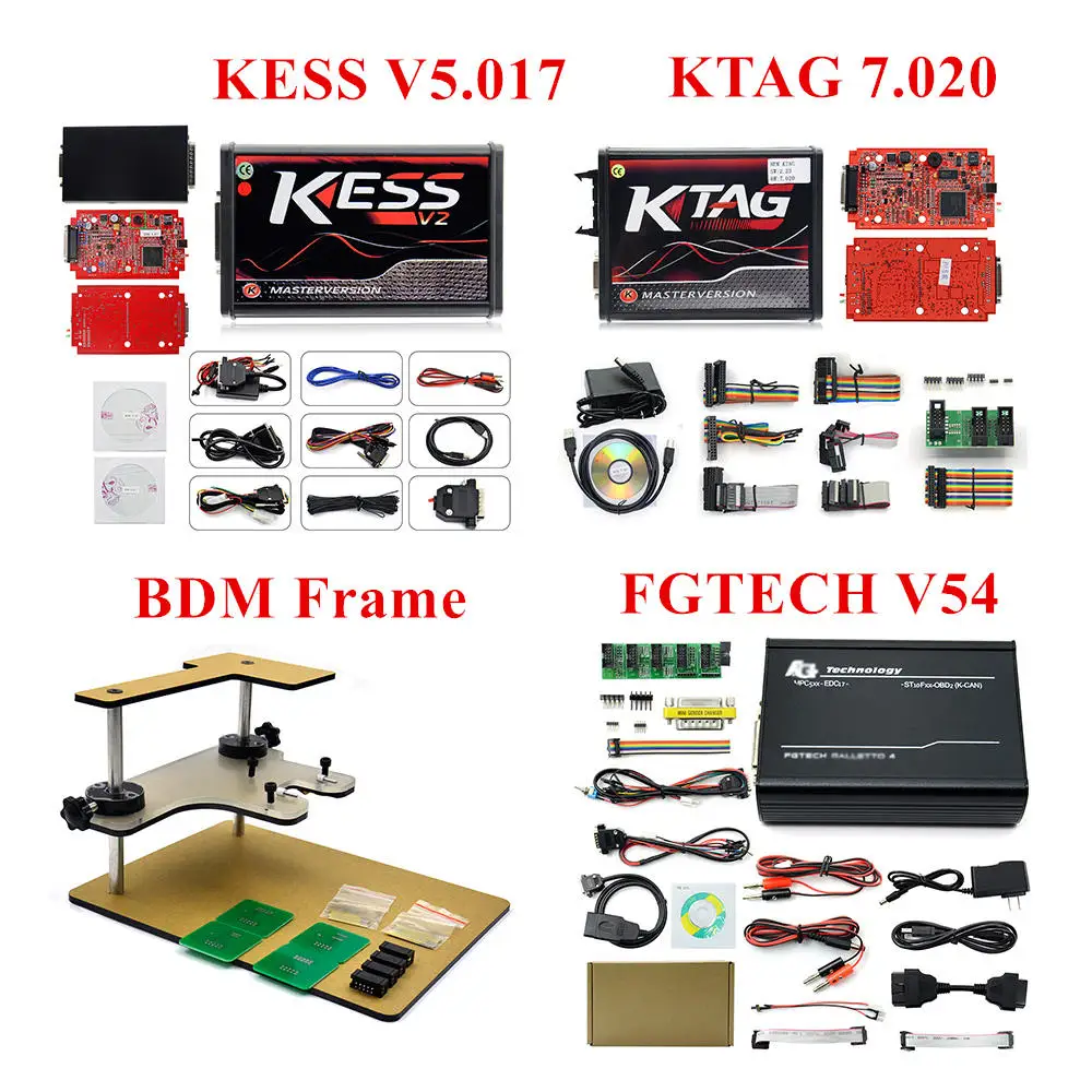 full set 1 Горячая Распродажа! Новейший чип-тюнинг KESS V2 5,017 V2.47 Master ECU+ KTAG V2.25 7,020+ Galletto V54+ BDM Рамка+ BDM 100 Чип-тюнинговый инструмент - Цвет: full set 1