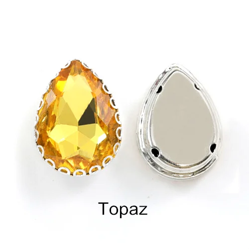 Topaz 20 шт. 26 цветов кружево коготь пришить стразы кристалл AB стекло Каплевидная форма швейные камни для Сделай Сам одежда Стразы B1179 - Цвет: Topaz