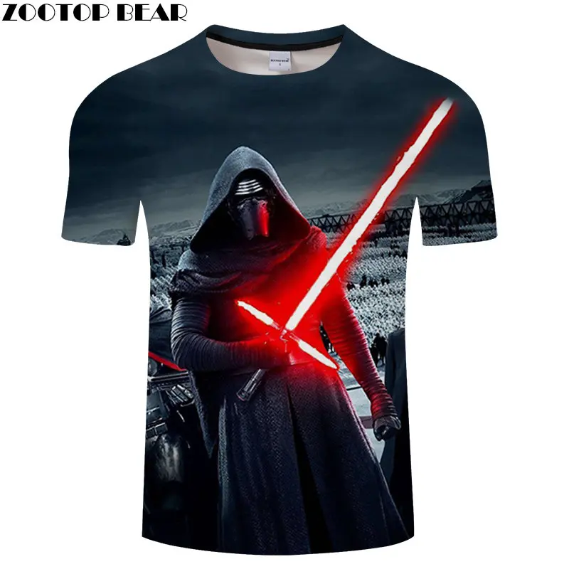 Меч который рассеивает красный светильник 3D Футболка с принтом Для мужчин