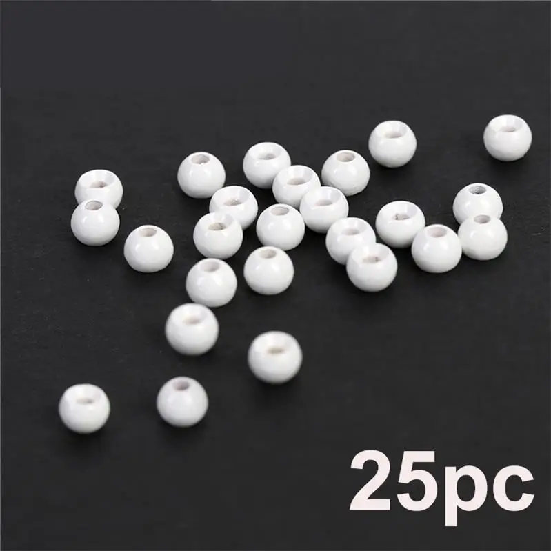 Fluo White Maximumcatch 25 шт. 2,0-4,6 мм, вольфрамовые бусины для завязывания мушек, четыре цвета, материал для завязывания мушек, Аксессуары для рыбалки - Цвет: Fluo White