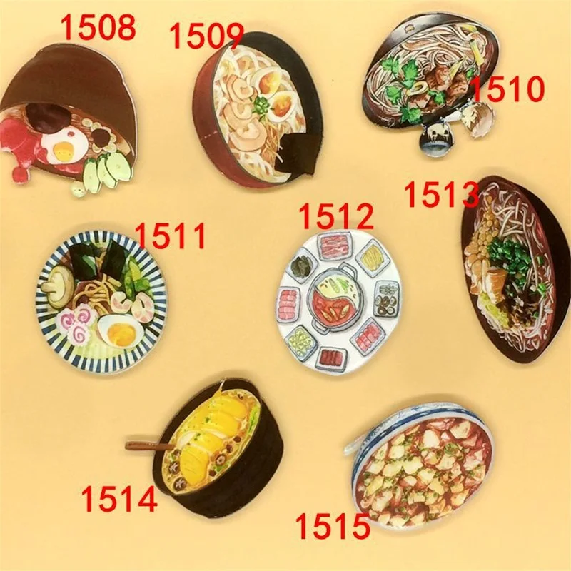 1 шт. акриловые Броши с героями мультфильмов еда лапша тарелка значок броши брошь
