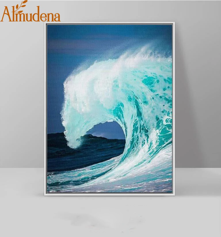 ALMUDENA Rolling Waves Surf Sea Landscape скандинавские современные декоративные картины на холсте