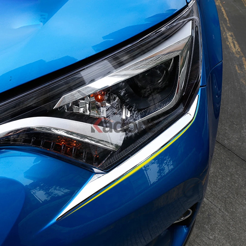 Для Toyota RAV4 RAV 4 ABS хромированный авто передний головной светильник, накладка на голову, светильник для бровей, полоски для стайлинга автомобилей