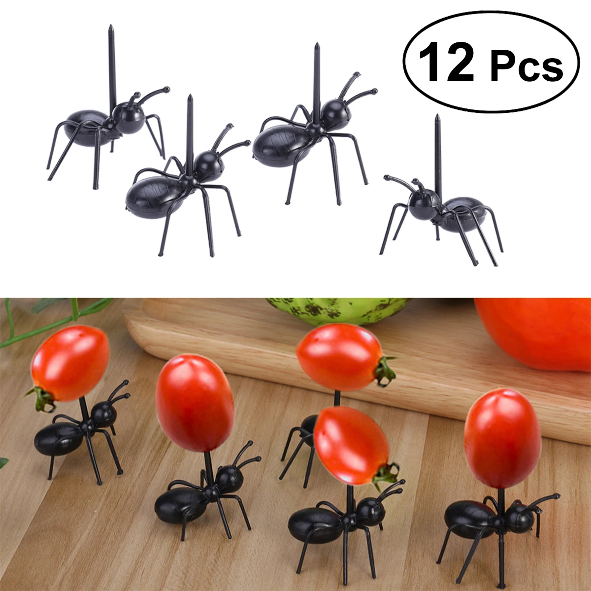 12 шт./компл. мини Ant фруктовые вилки столовые приборы Пластик Десертные Вилки для торта шпажка для еды посуда для вечерние украшения для ужина Палочки инструменты