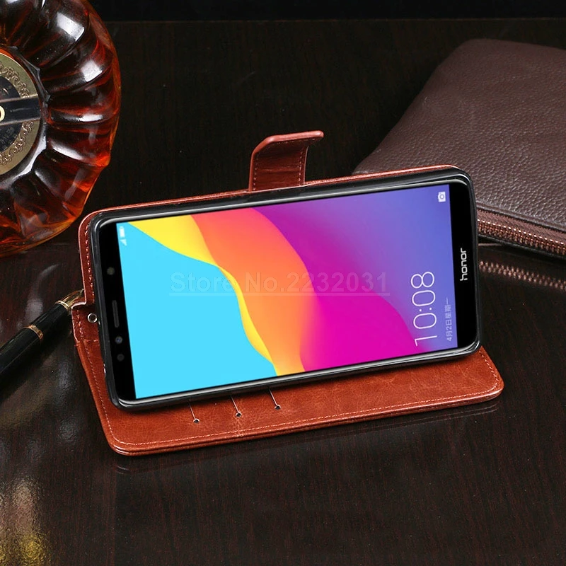 Чехол для Honor 7A Pro роскошный кожаный чехол телефона Huawei 7 A защитный флип
