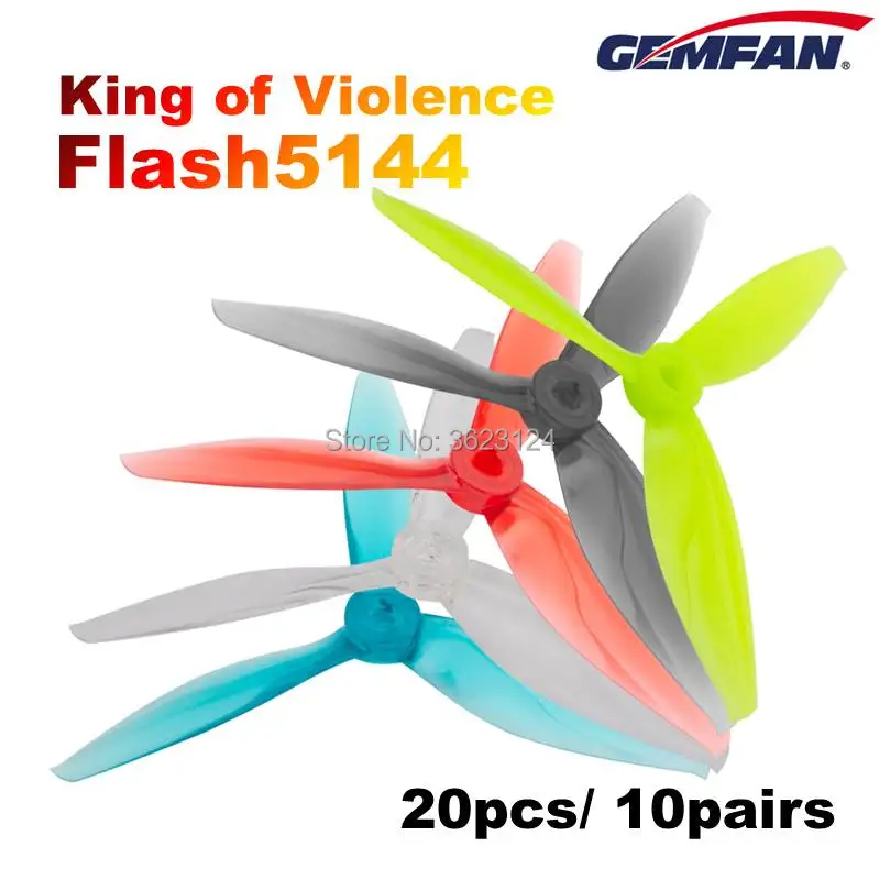 20pcs/10pairs GEMFAN Flash 5144 3 Blade propeller high-speed violence for 4s 6s FPV racing Drone Quadcopter
