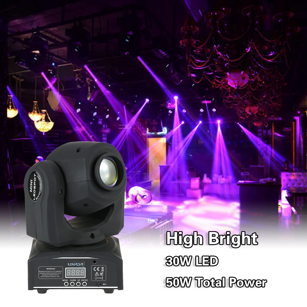 Lixada светодиодный вечерние светильник DMX512 движущийся головной 9 / 11 канал звуковой