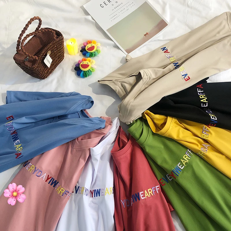 Everydayiwearffun/женская футболка с вышитыми буквами Повседневная забавная для леди