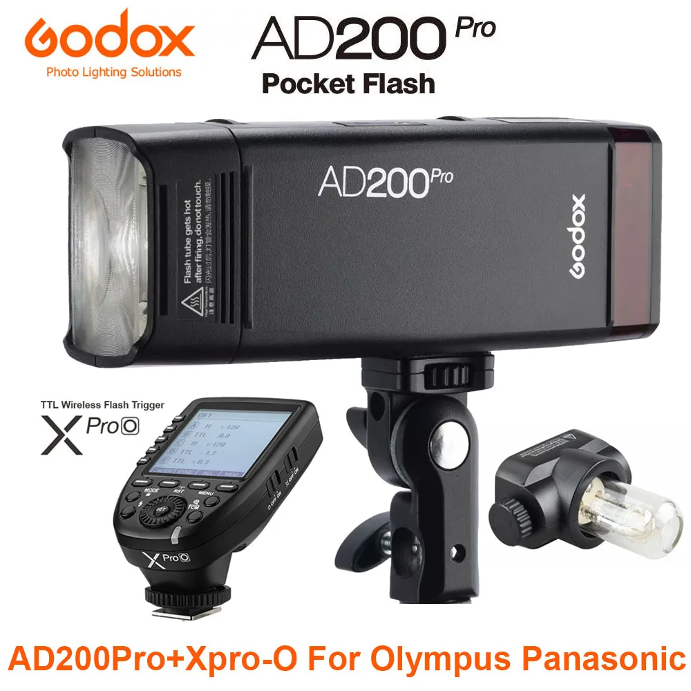 AD200PRO with Xpro-O Напольный светильник-вспышка Godox AD200Pro 200Ws ttl 2,4G 1/8000 HSS 0,01-1,8 s с аккумулятором 2900mAh - Цвет: AD200PRO with Xpro-O