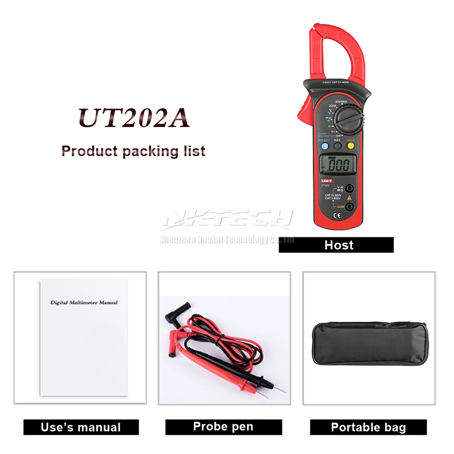 UNI T цифровой клещи мультиметр UT202A UT202 UT201 AC DC Вольт 600 В переменного тока 600A