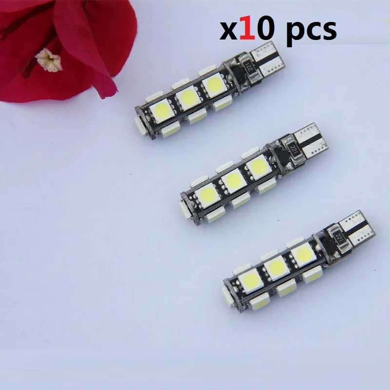 

5Pcs White Blue T10 13 smd 5050 Led Car Light Canbus W5w 194 Error Bulbs dashboard Lamp Car Side Wedge Tail Light Lamp