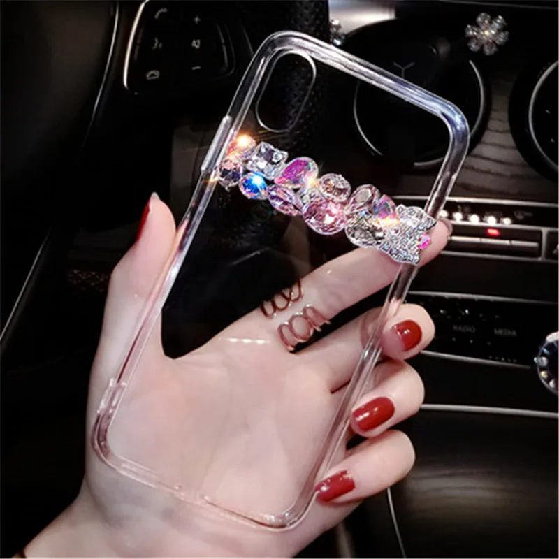 Чистый Кристалл камни Алмазный чехол для iPhone 11 Pro Max 6 6s 7 8 plus X XS XR Samsung S10 S9 S8 Plus S7 edge