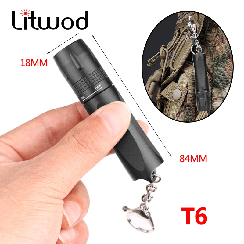 Litwod CREE XM L T6 1*14500/1 * AA светодиодный фонарик лампа для кемпинга фонарь один файл
