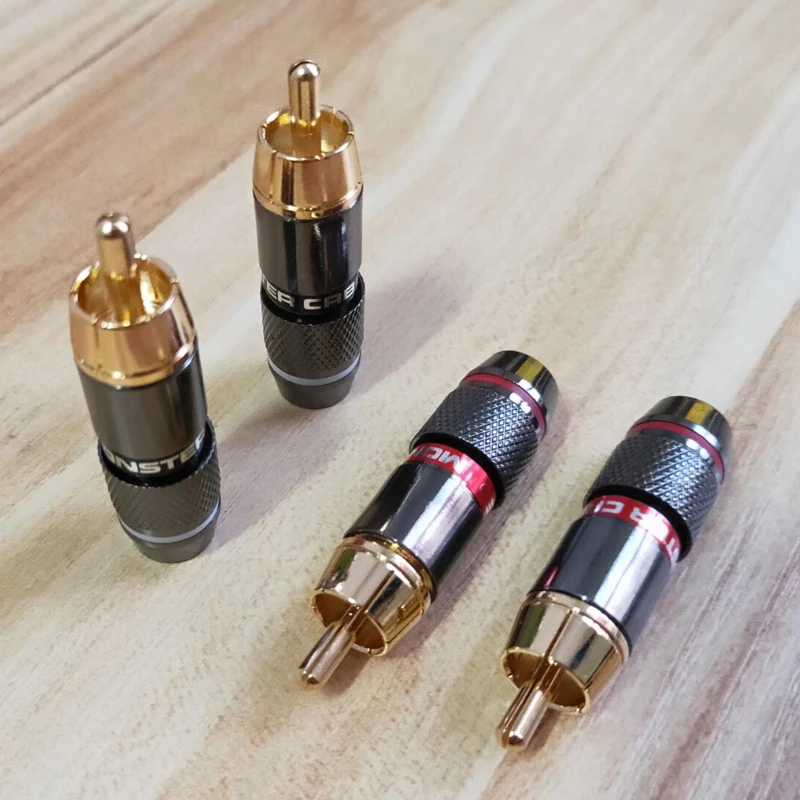 Hifi 8 шт. RCA Банановый штекер позолоченный 6 мм двойные самоблокирующиеся разъемы