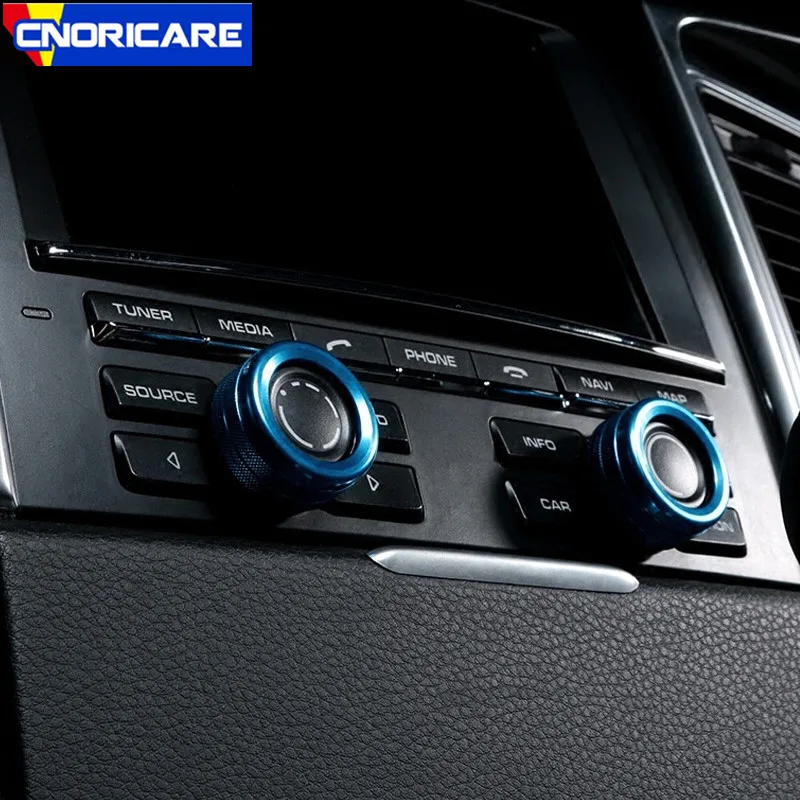 Car Styling Center Console Volume Knob Circle Decoration Sticker Trim For Porsche Panamera Cayenne Macan Aluminium Alloy Decals