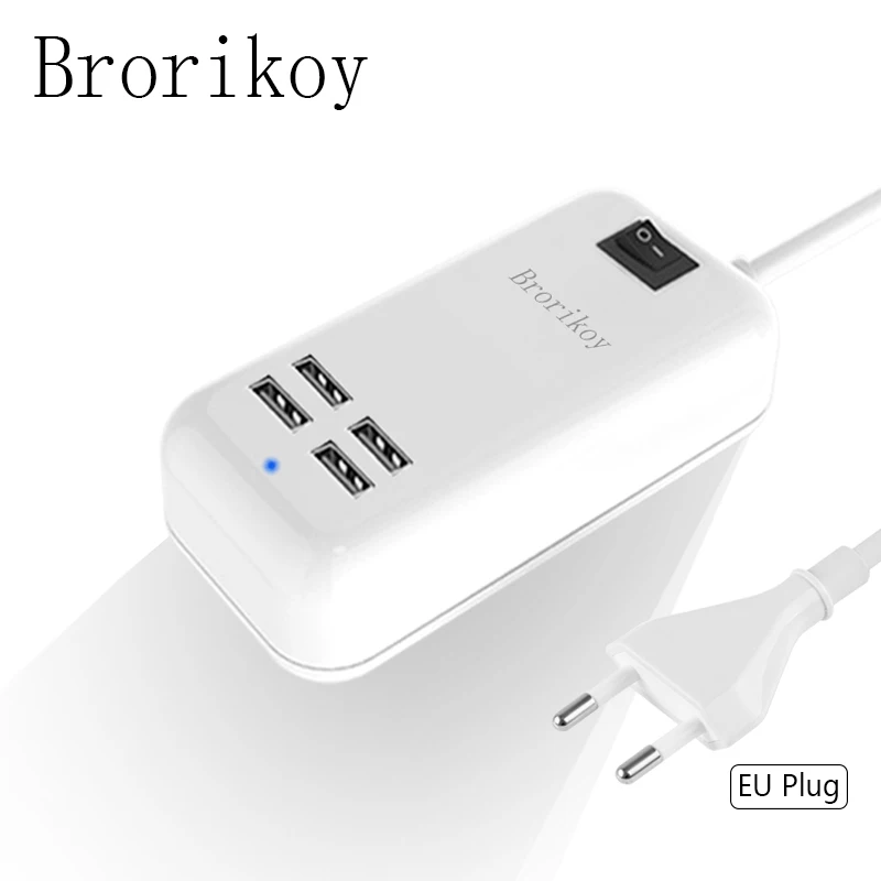 Сетевое зарядное устройство с 4 портами USB штепсельная вилка стандарта ЕС 15 Вт 3 А
