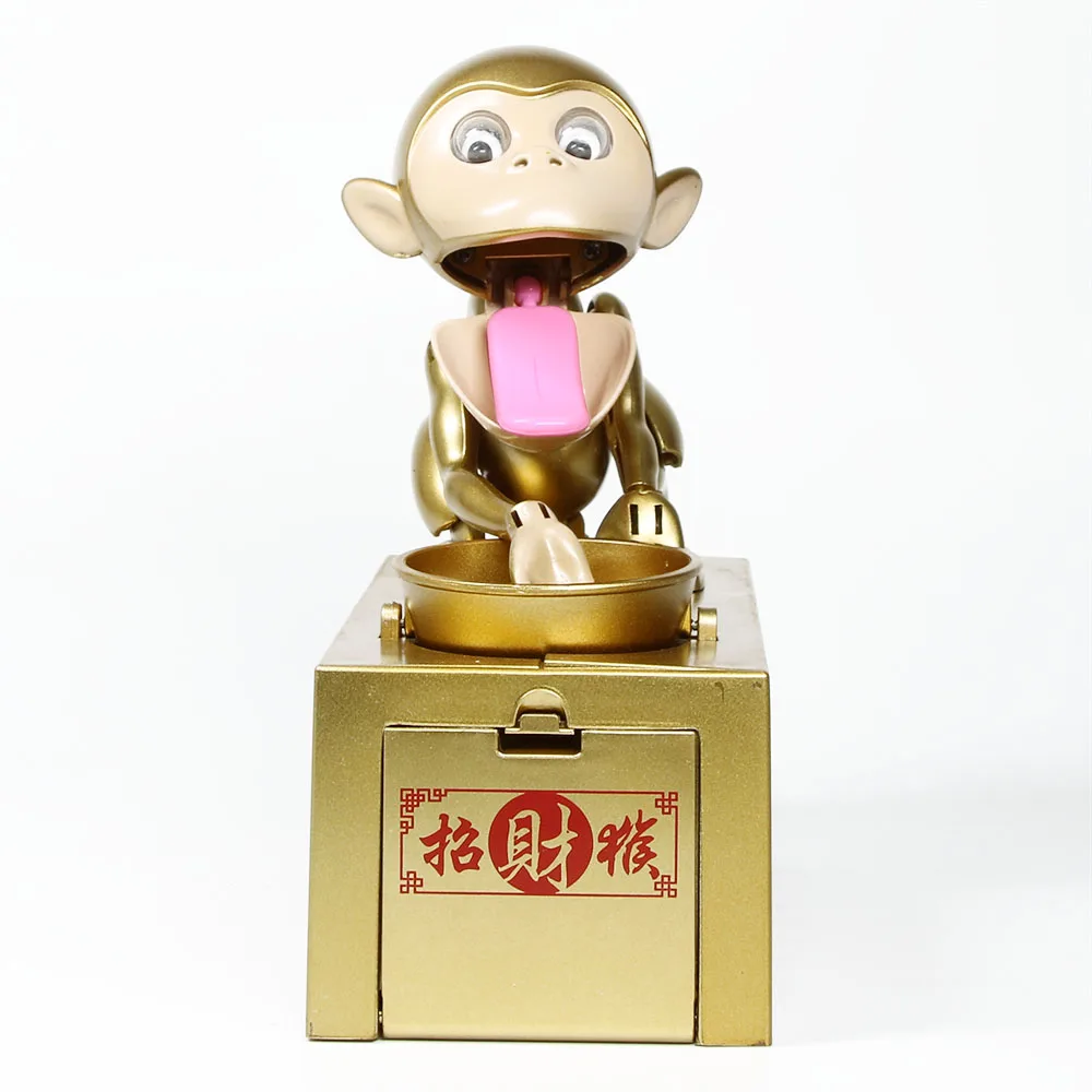1 шт Обезьяна краже денежная Копилка голодных Ape обезьяна ест для монет денег
