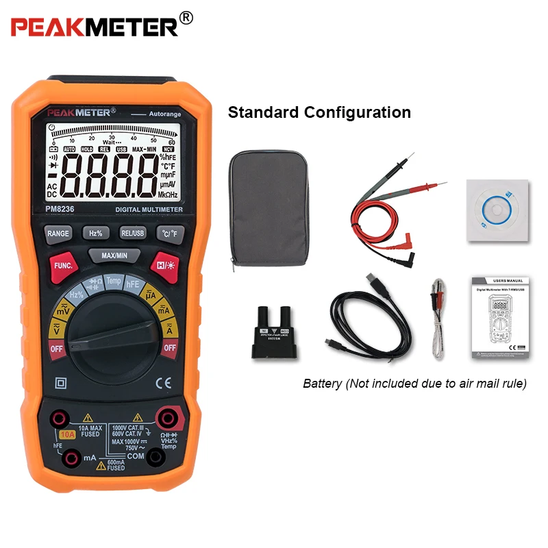Цифровой мультиметр PEAKMETER pm8244 автоматический ручной диапазон с частотой