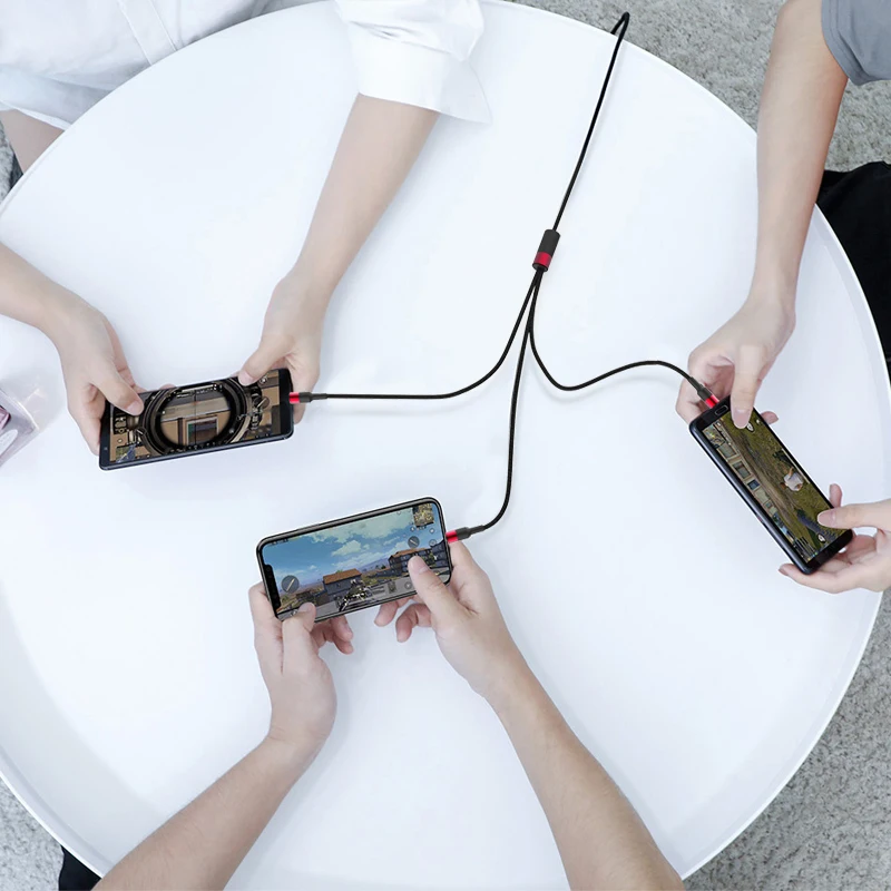 MOXOM 3 в 1 usb type C Micro USB кабель type-c для iPhone кабель зарядного устройства 120 см 3A кабель быстрой зарядки USB C