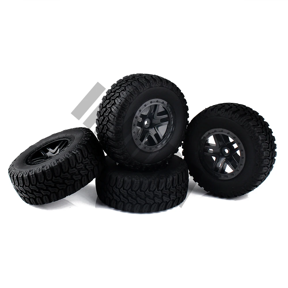 INJORA 4 шт. обода колеса и шины Набор для 1/10 RC короткий ход грузовик Traxxas Slash VKAR 10SC HPI RC модель автомобиля