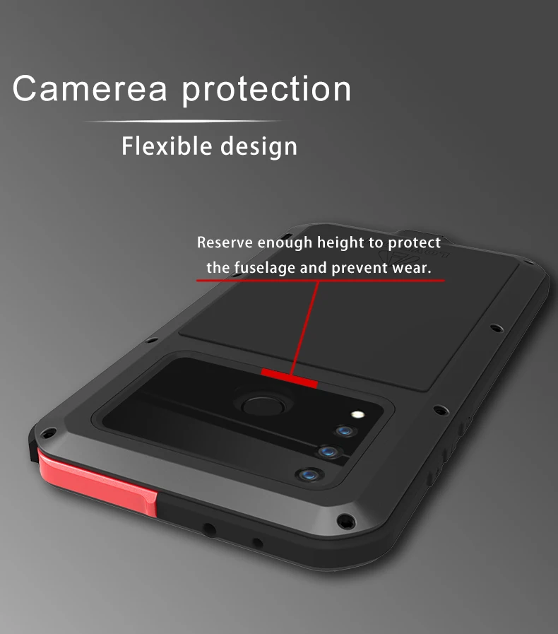 Gorilla glass film gift) LOVE MEI металлический водонепроницаемый чехол для Huawei P30 Lite 6 15