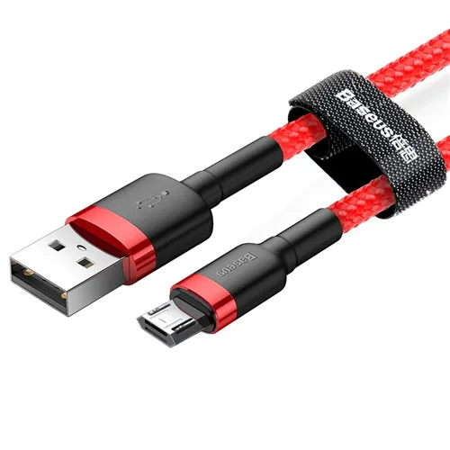 Baseus Micro USB кабель 2.4A Быстрая зарядка для samsung J7 Redmi Note 5 Pro Android мобильный телефон USB Micro кабель зарядное устройство Шнур для передачи данных - Цвет: Красный
