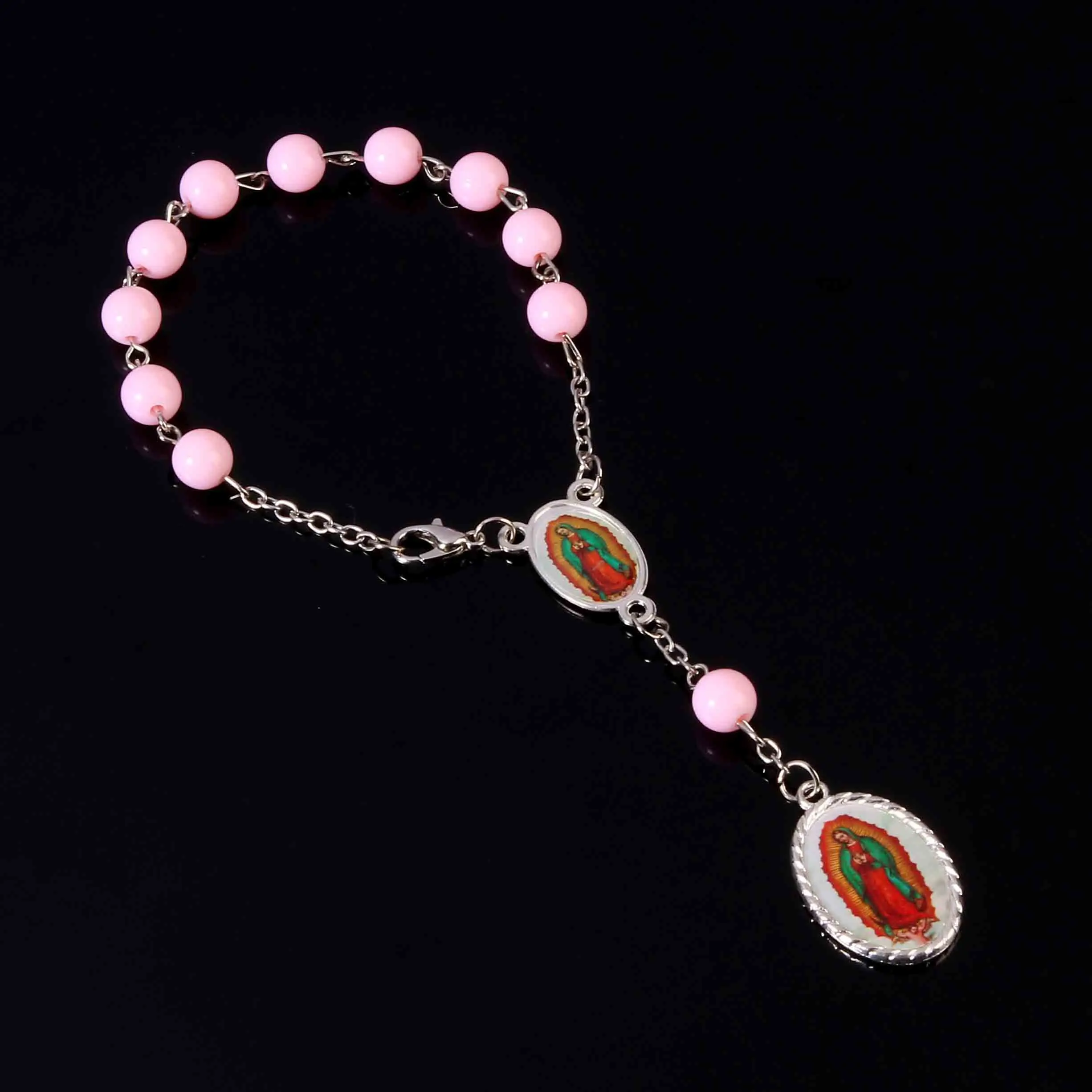 48 Pieces / Religious Bracelet Central Rosary Sacred Compassion Mary Guadalupe Heart Jesus Icon Center Gif | Украшения и