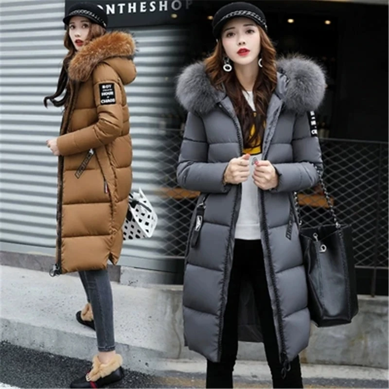 Big Size Women Jackets woman parka Winter 2018 female Jacket Warm winter cotton coat women fur hoodies women's long parkas J996 | Женская