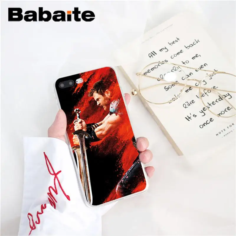 Babaite Chris Hemsworth Мстители Тор ТПУ черный чехол для телефона чехол для iPhone 6S 6plus 7plus 8 8Plus X Xs MAX 5 5S XR 10 - Цвет: A6
