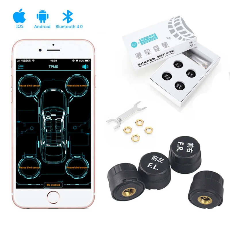 Zeepin автомобиль TPMS шин давление мониторы системы Bluetooth низкая энергия IP67 4 внешних