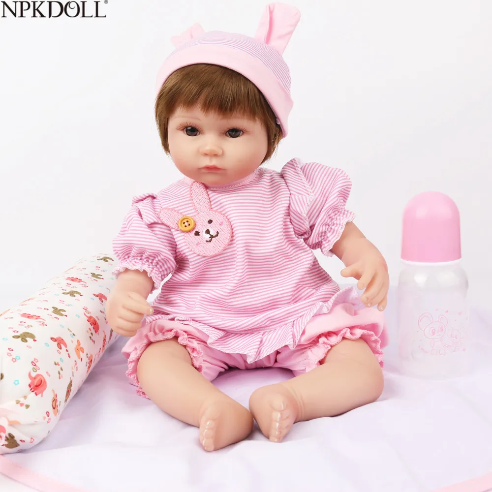 NPKDOLL 16 дюймов 40 см силиконовые куклы для новорожденных виниловые живые
