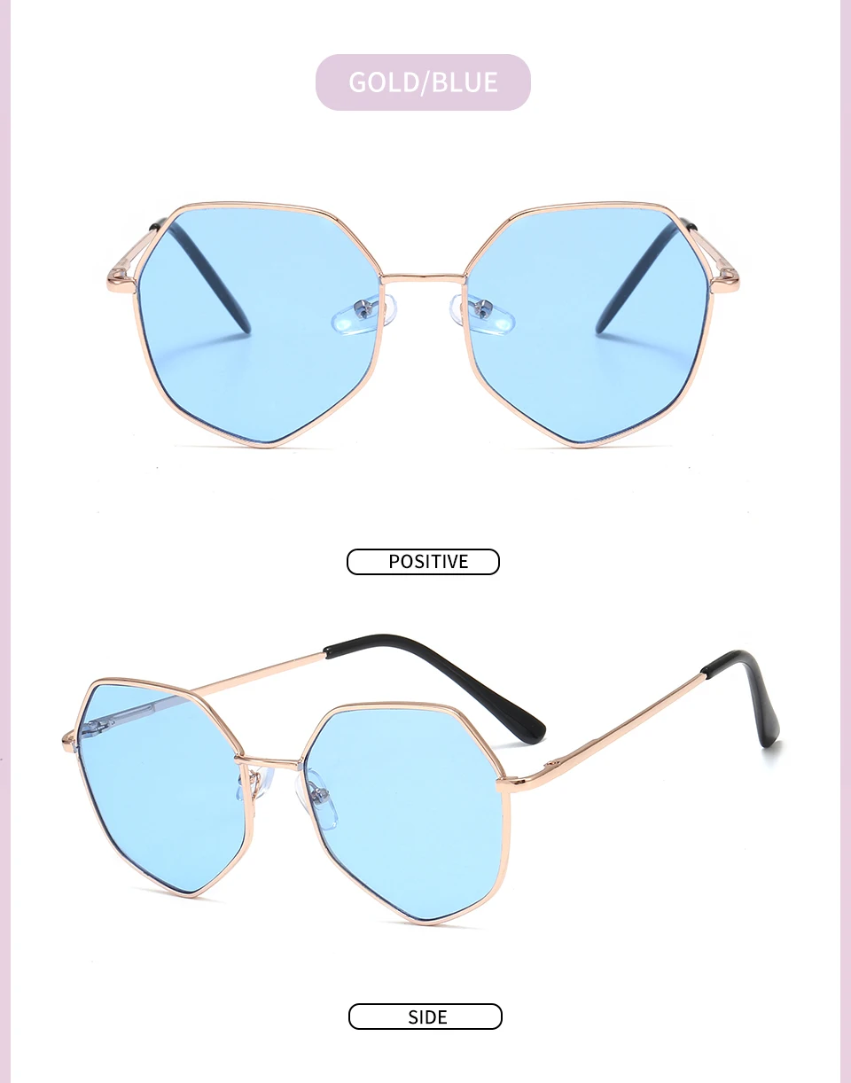 Metal Polygonal Kids Sunglasses UV400 Vintage Cute Sunglasses Girls Boys Goggles Children Sunglasses Glasses Gafas De Sol Mujer