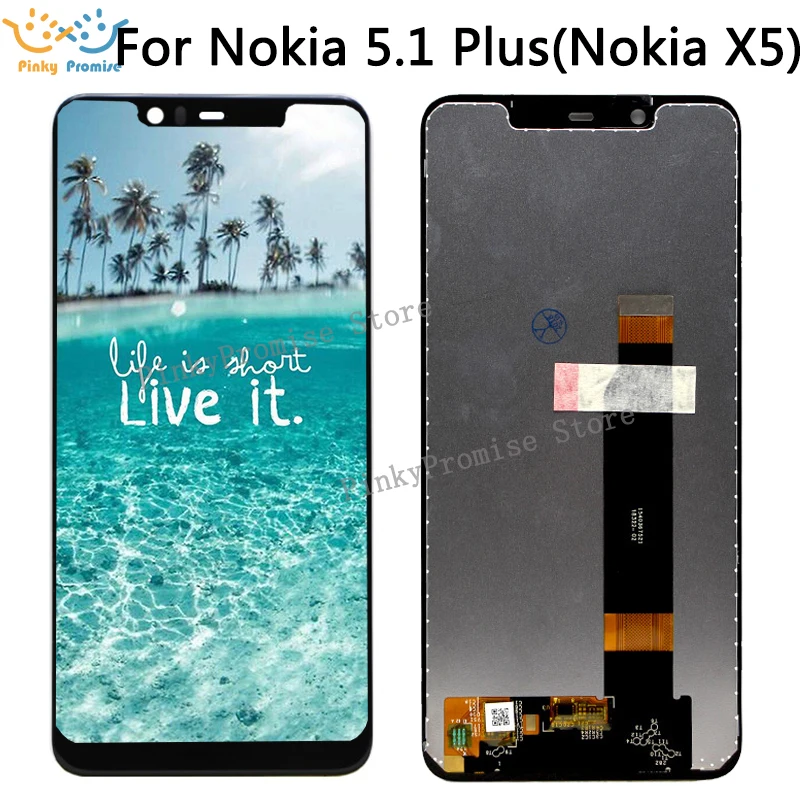 Новый ЖК дисплей 5 86 дюйма для Nokia 1 Plus дигитайзер сенсорного экрана полная сборка